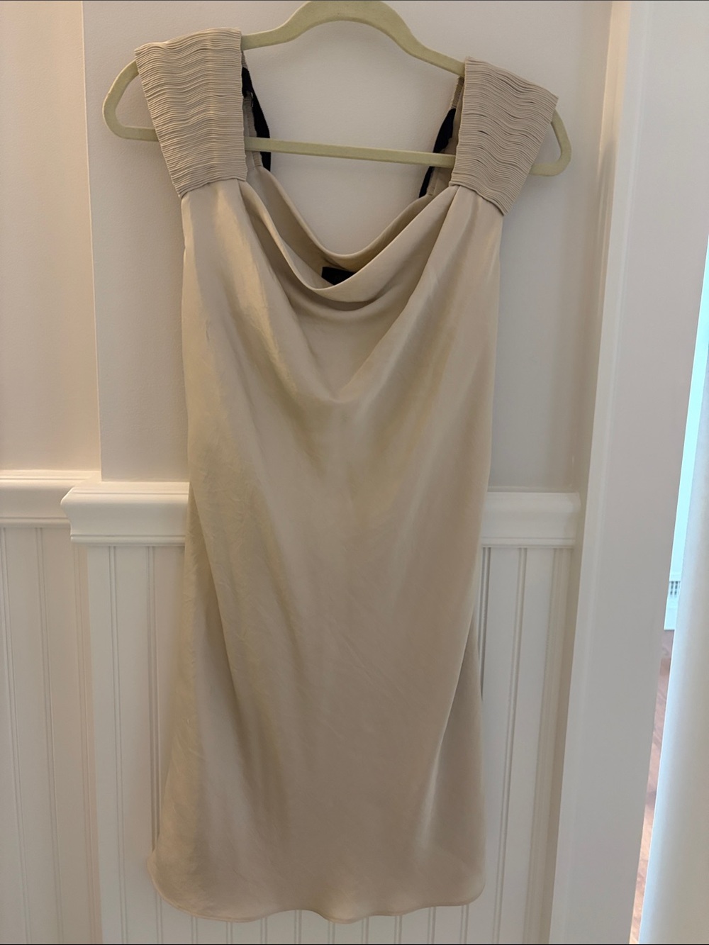 Banana Republic Elegant Cowl Neck Slip Dress in Light Beige